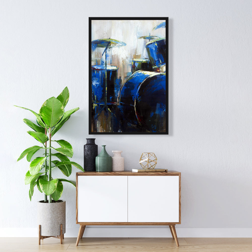 Toile abstraite de batterie | Décoration d'intérieur avec instruments industriels