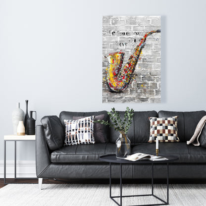 Graffiti of a Saxophone | Bedroom Wall Canvas | Home Decor