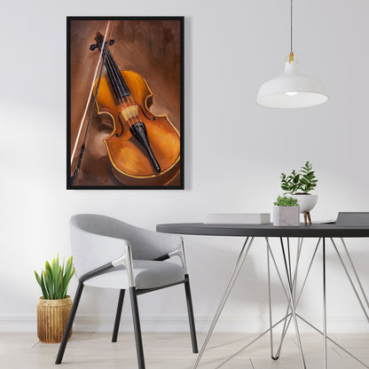 Toile musicale « Violon alto marron » | Décoration encadrée américaine