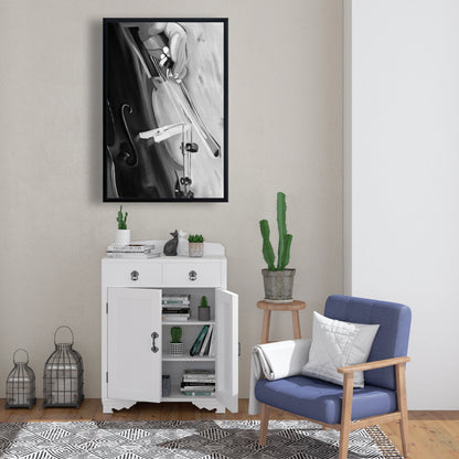Toile monochrome pour salon musical - Musicien au violoncelle