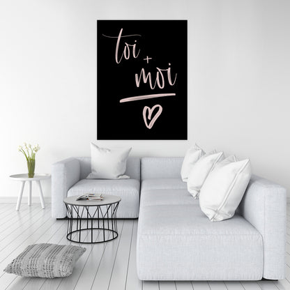 Toile « Toi + Moi » – Décoration de chambre motivante | Art mural noir