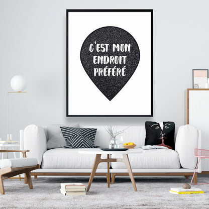 C'est mon endroit préféré - Décoration de chambre motivante sur toile
