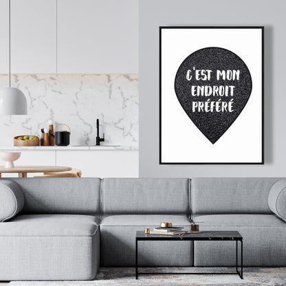 C'est mon endroit préféré - Décoration de chambre motivante sur toile