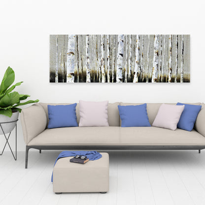 Winter Forest Landscape Canvas | Trees Brown Bedroom Decor