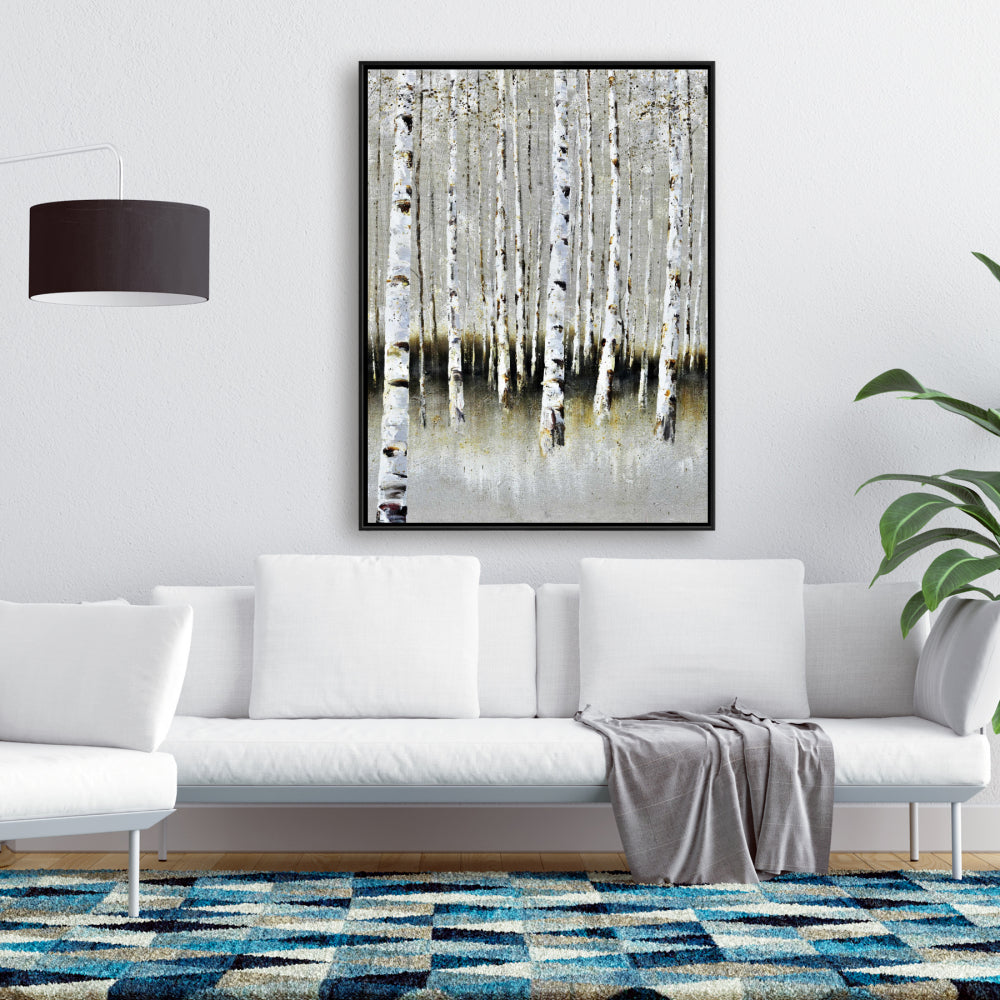 Winter Forest Landscape Canvas | Contemporary Trees Decor