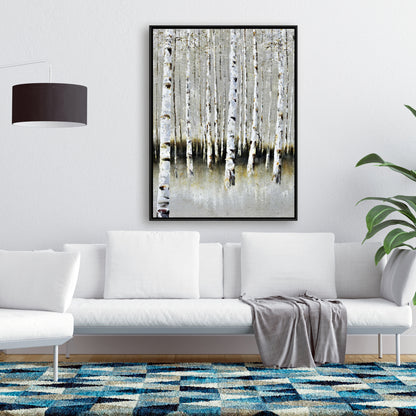 Winter Forest Landscape Canvas | Contemporary Trees Decor