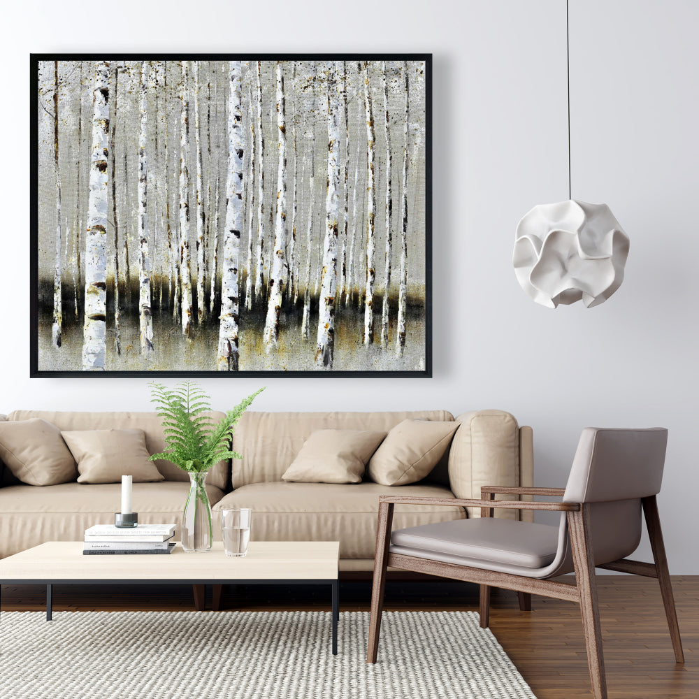Winter Forest Landscape Canvas | Contemporary Trees Decor