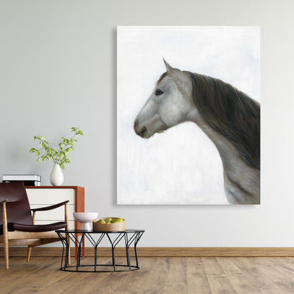 Winter Horse Canvas Art | White Animal Home Decor Bedroom