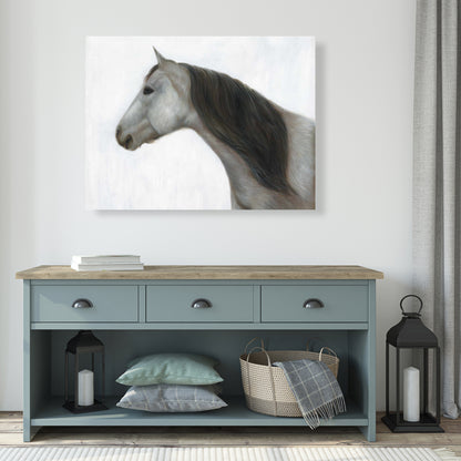 Winter Horse Canvas Art | White Animal Home Decor Bedroom