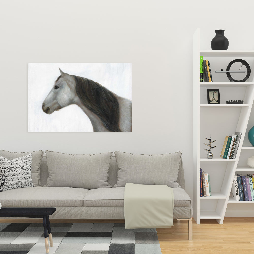 Winter Horse Canvas Art | White Animal Home Decor Bedroom