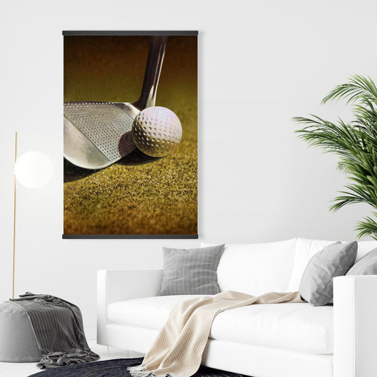 Golf Closeup Canvas - Man Cave Decor | White Sports & Games Wall Art