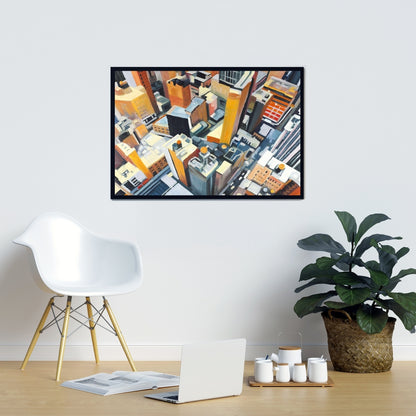 Toile « Vue aérienne des immeubles de New York » | Décoration d'intérieur industrielle