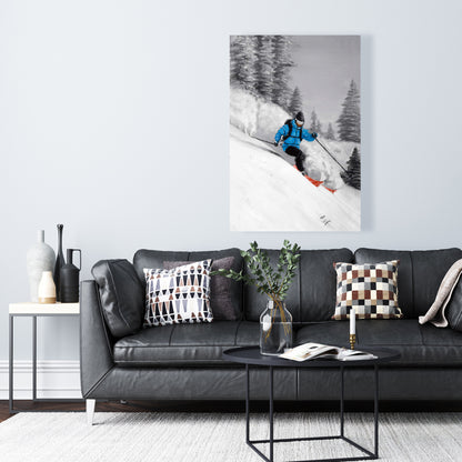 Man Skiing in Mountain Canvas | Sports & Games Home Decor