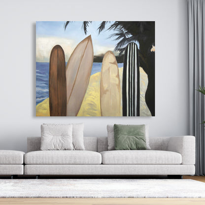 Surfboards Canvas | American Coastal Bedroom Wall Art Decor
