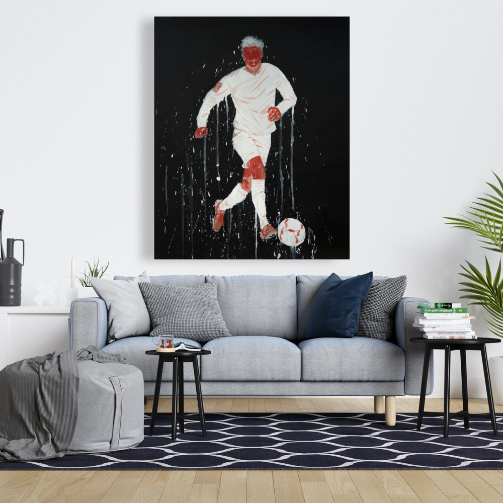 Soccer Player Canvas | Modern Sports & Games Man Cave Decor