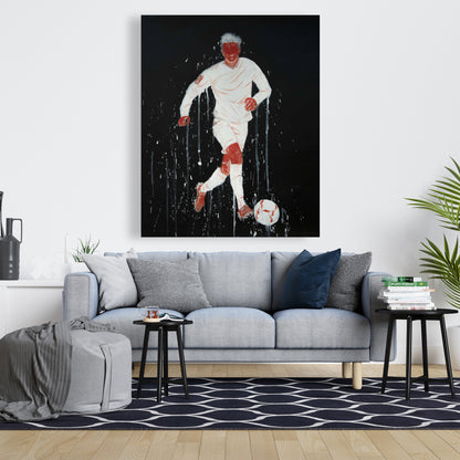 Soccer Player Canvas | Modern Sports & Games Man Cave Decor