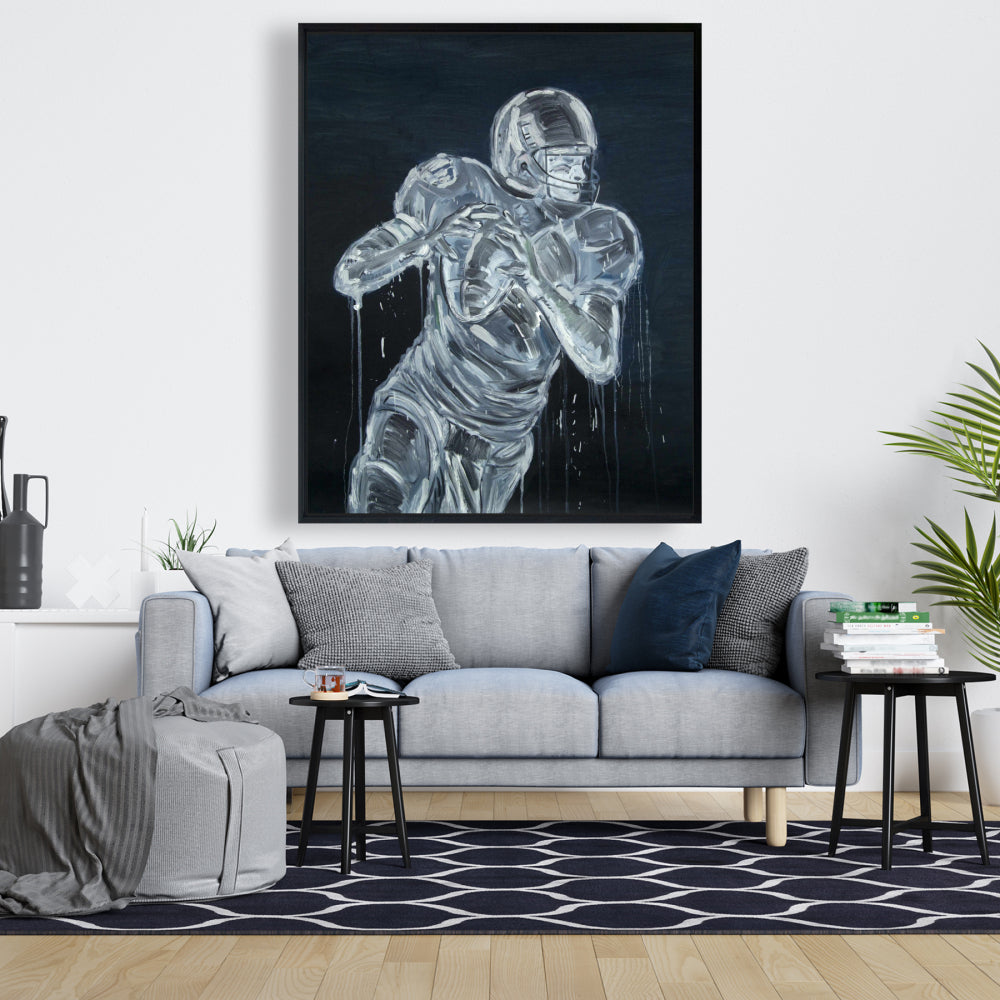 Toile encadrée Joueur de football | Décoration de chambre sportive