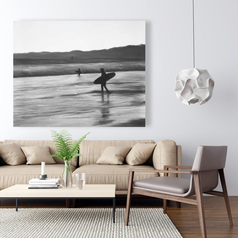 American Coastal White Canvas - Surfers Home Decor Art