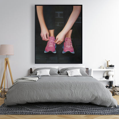 Prêt pour la course - Toile encadrée noire Sports et jeux