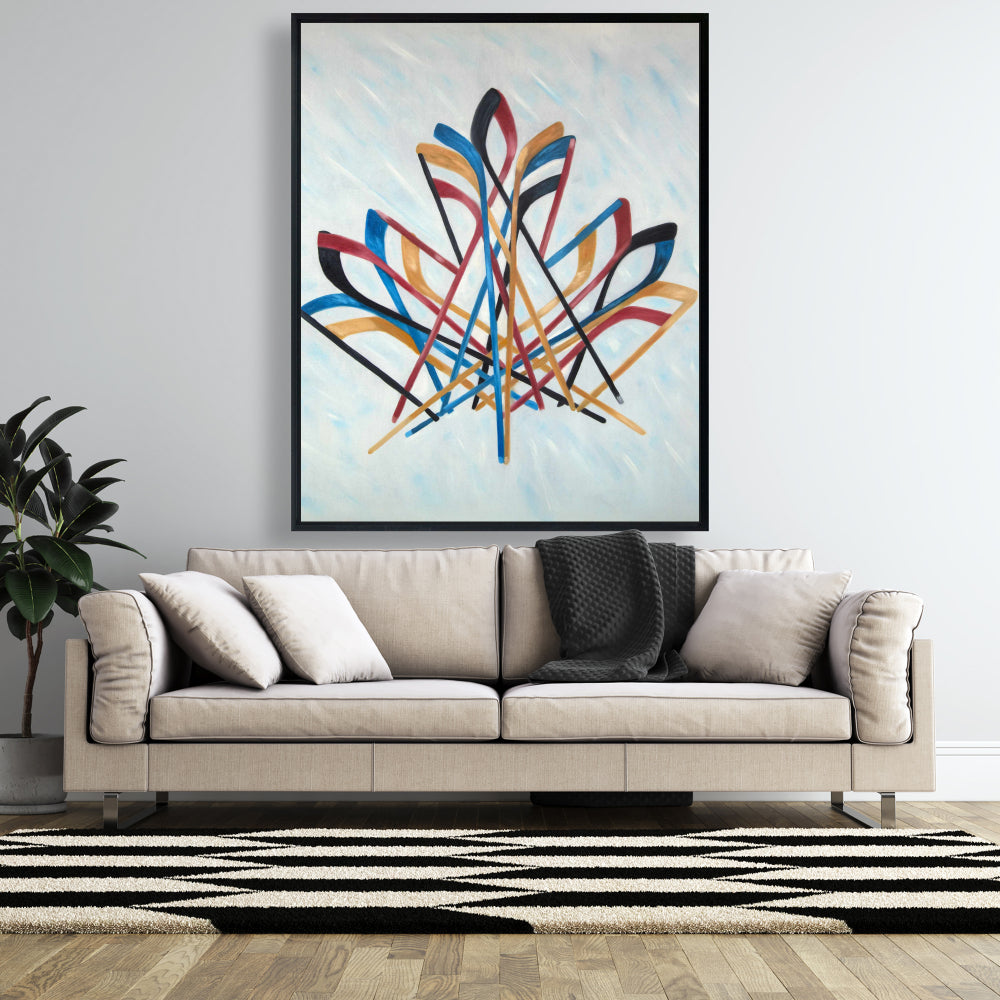 Toile de hockey canadien sur neige | Décoration d'intérieur et art sportif