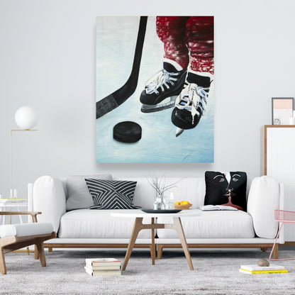 Toile Jeune joueur de hockey – Décoration de chambre sportive | Hyperréaliste