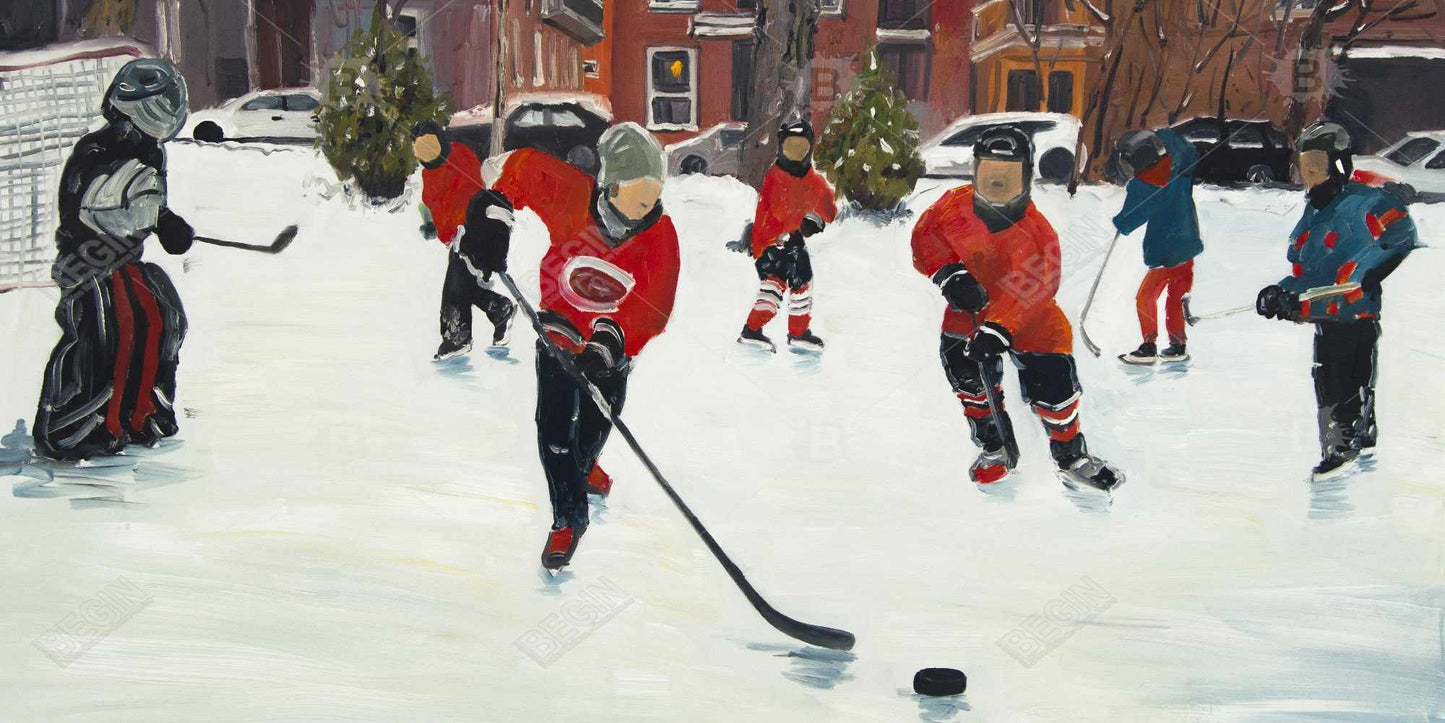 Young Hockey Players Desk Mat | Brown Hobbies Home Decor