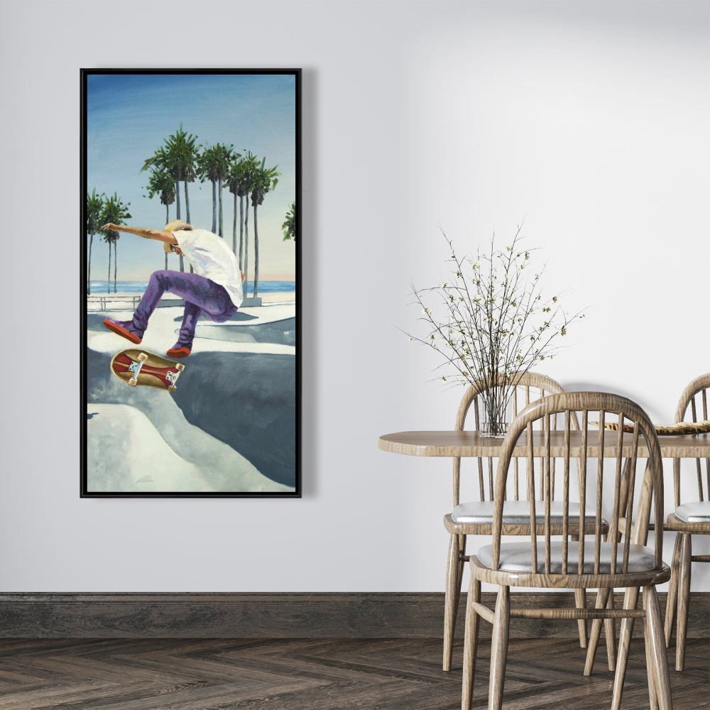 Hyperrealist Blue Botanical Canvas | Skate Park California Decor