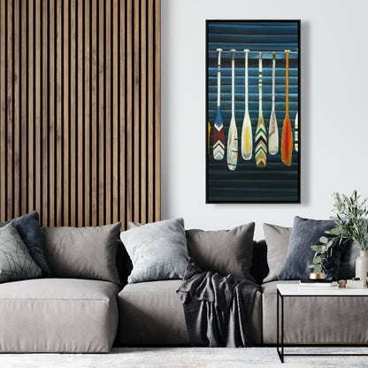 Marine Blue Paddles Framed Canvas | Home Decor Wall Art
