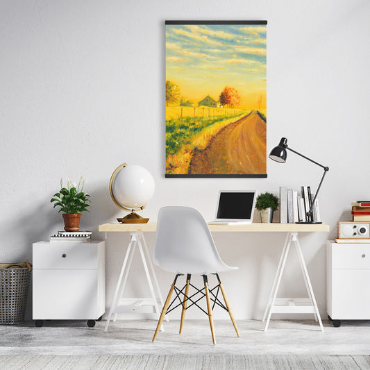 Rustic Yellow Landscapes Magnetic Canvas - In the Countryside