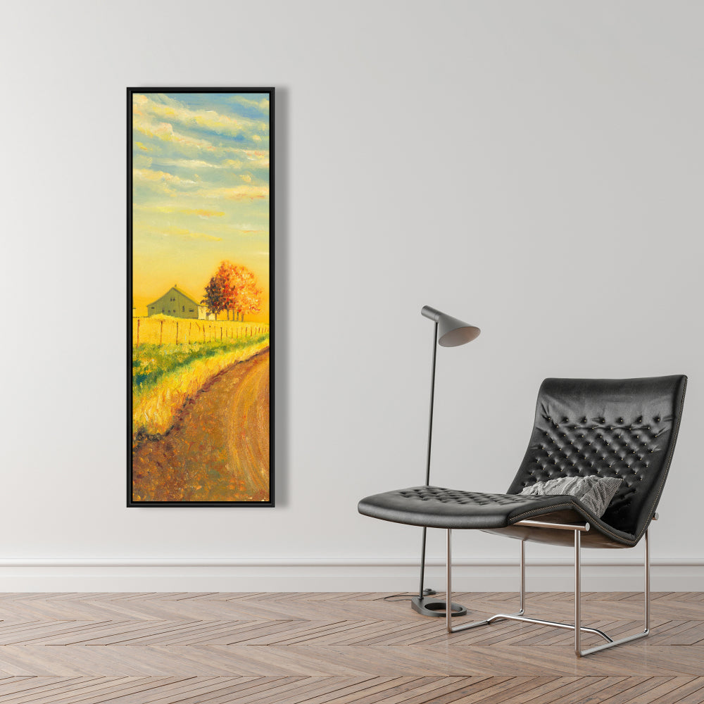 In the Countryside Rustic Trees Framed Canvas for Living Room