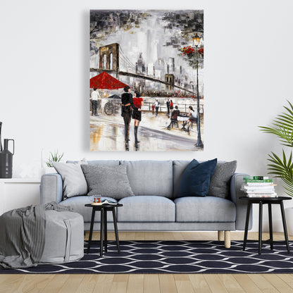 Couple in New York City Romantic Canvas | Home Decor Art