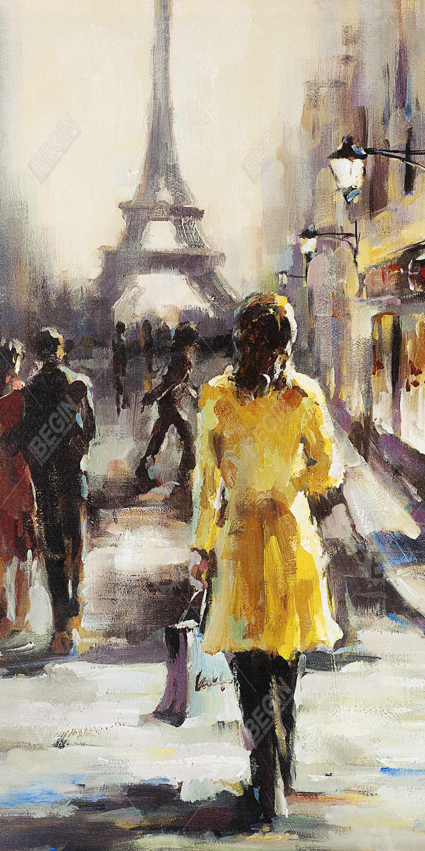 Yellow Coat Woman Desk Mat - Contemporary Home Decor