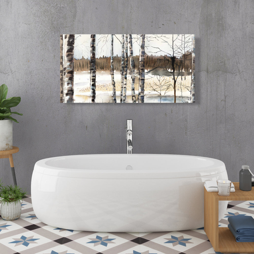 Winter Swamp Canvas | Rustic Bedroom Landscape Home Decor