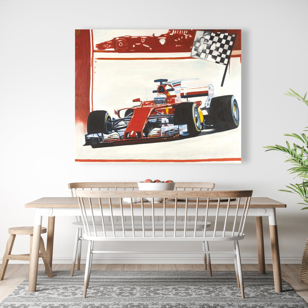 Motorsport Canvas | Red Hobbies Bedroom Wall Art Decor