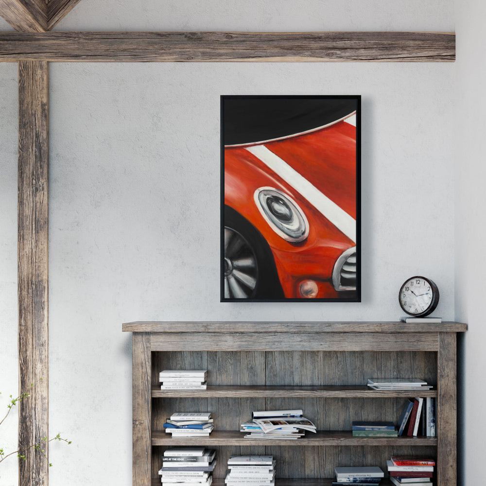Toile encadrée Voiture rouge | Décoration d'intérieur | Art du transport