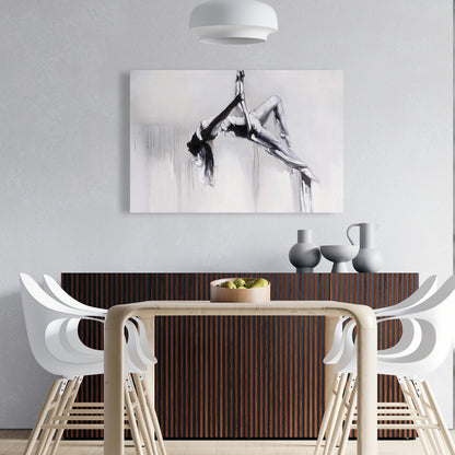 Monochrome Canvas - Dancer on Aerial Contortion Home Decor