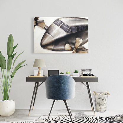Airplane in Full Flight Canvas | Aviation Man Cave Decor