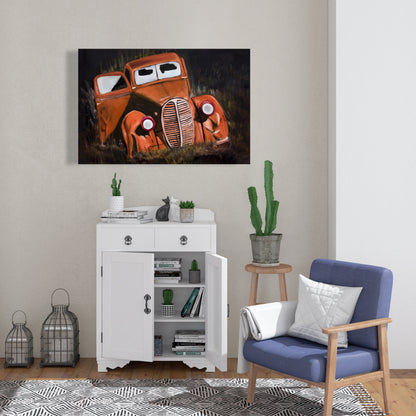 Humpy Old Car by Night Canvas - Bedroom Home Decor Art