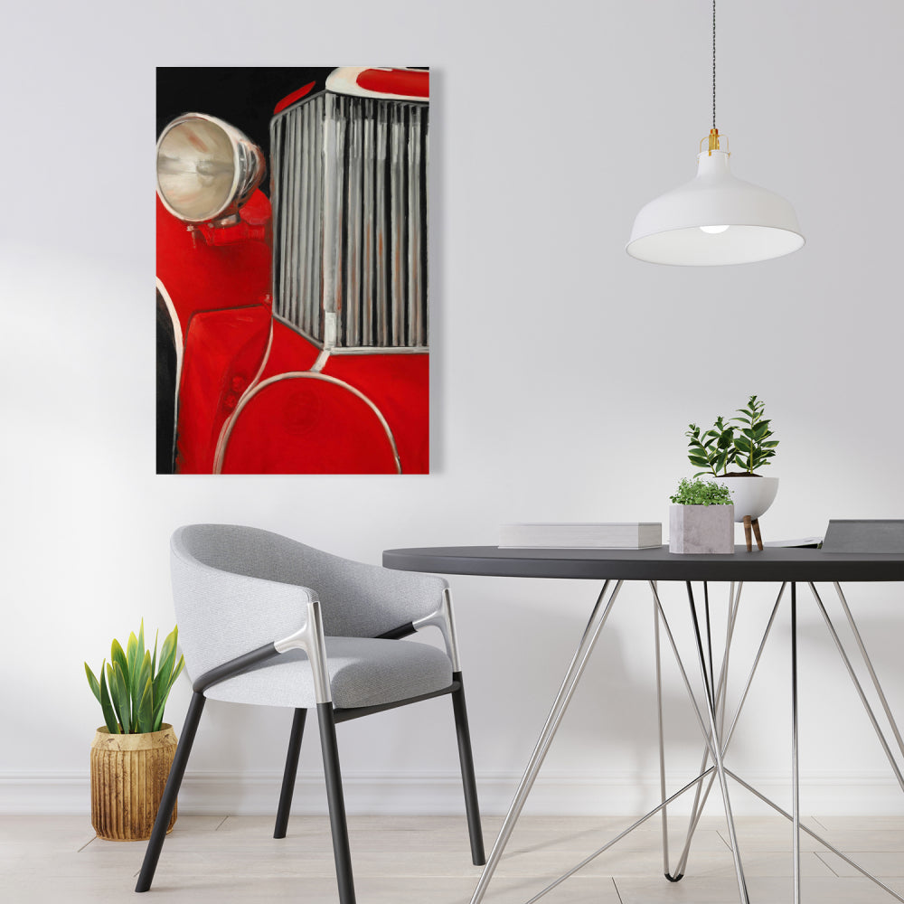 Toile Gros plan sur une voiture des années 50 | Décoration d'intérieur vintage