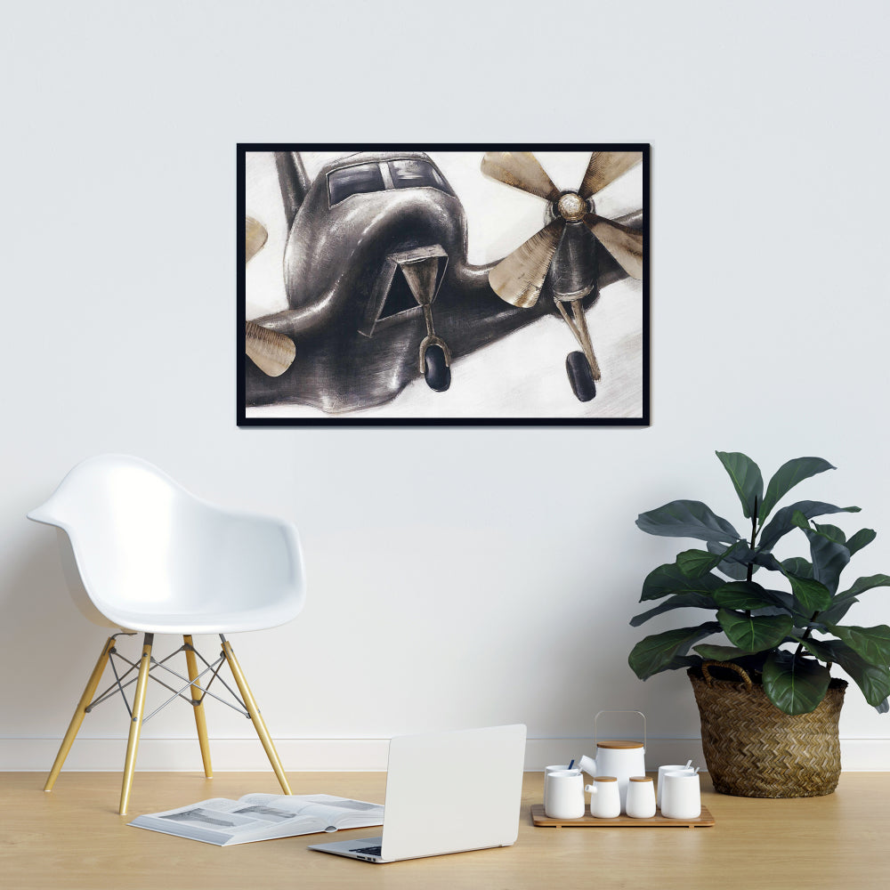 Toile « Avion vintage en vol » | Décoration d'intérieur industrielle