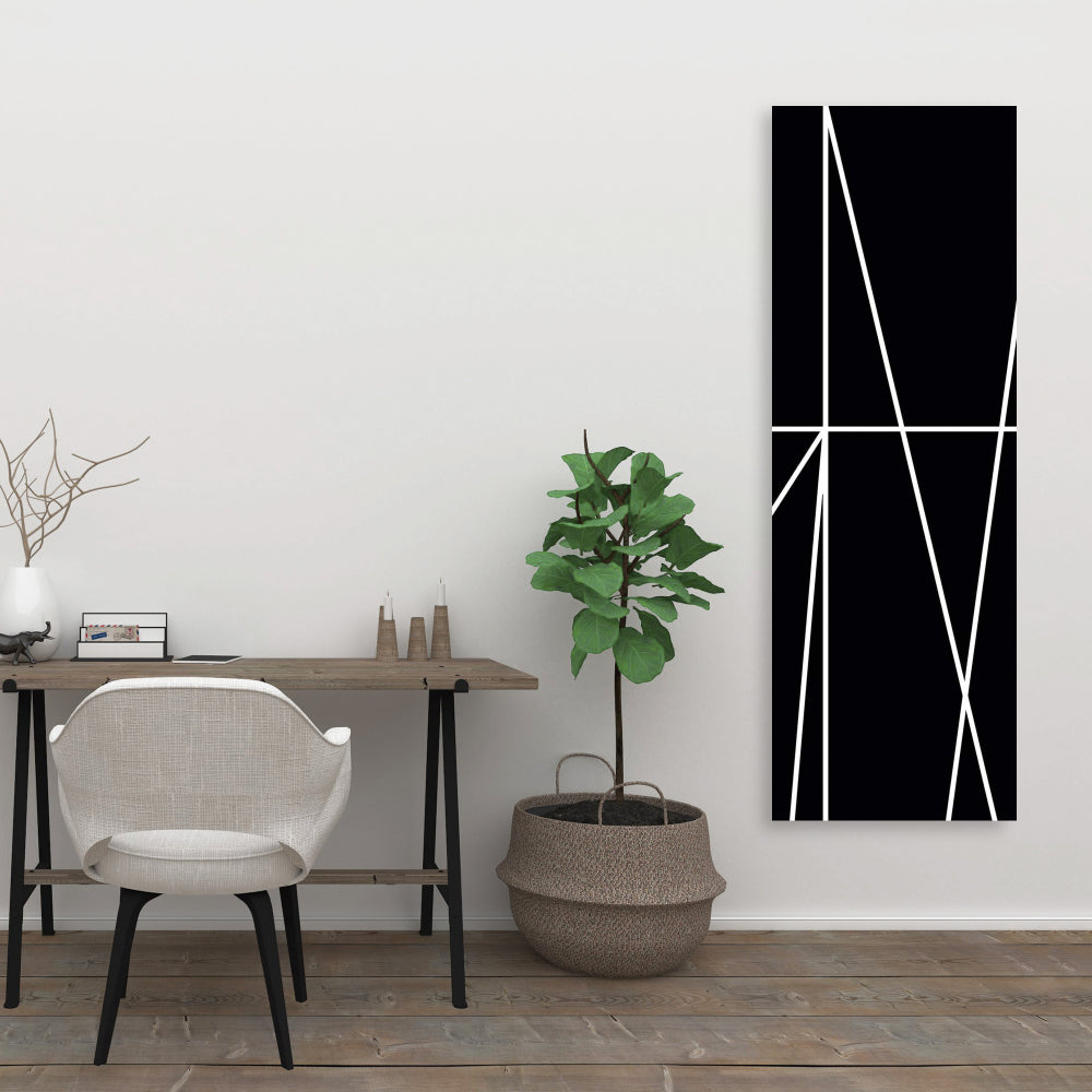 White Stripes on Black Canvas - Bedroom Shapes Home Decor