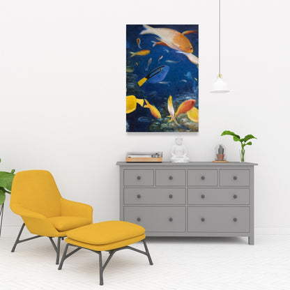 Colorful Fish Under the Sea Canvas - Blue Animals Bedroom Decor