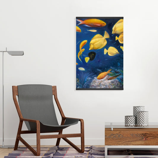 Fish Under the Sea Canvas - Blue Magnetic Stick Home Decor