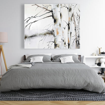 Winter Birches Canvas | Livingroom Wall Art Decor | Landscapes