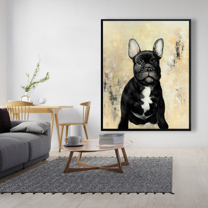French Bulldog Black Bedroom Canvas | Home Decor Wall Art