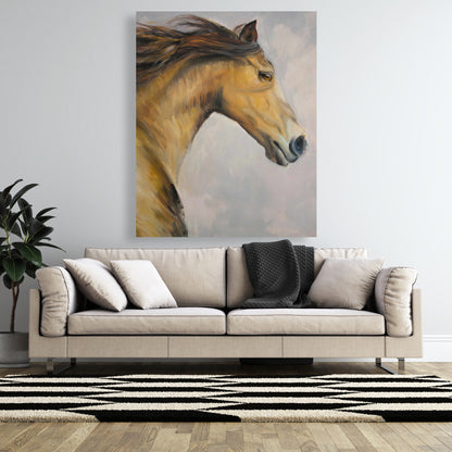 Proud Steed Canvas Art - Brown Horse | Home Decor Wall Art