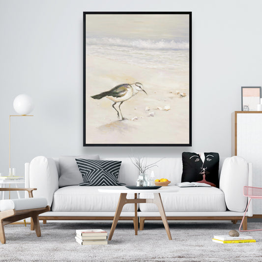 Toile de plage de Bécasseau semipalmé | Décoration murale d'oiseaux