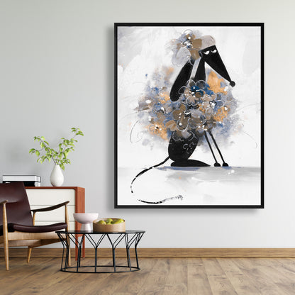 Toile représentant un lévrier afghan | Décoration de chambre américaine