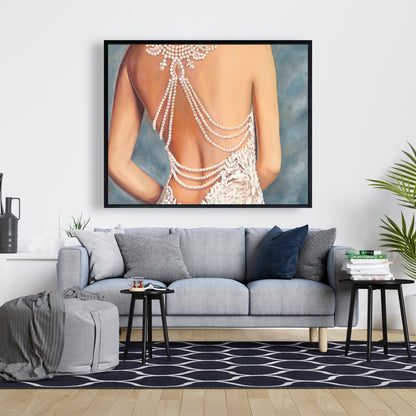 Romantic Blue Wedding Dress Canvas | Home Decor Wall Art