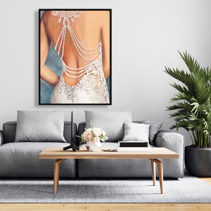 Romantic Blue Wedding Dress Canvas | Home Decor Wall Art